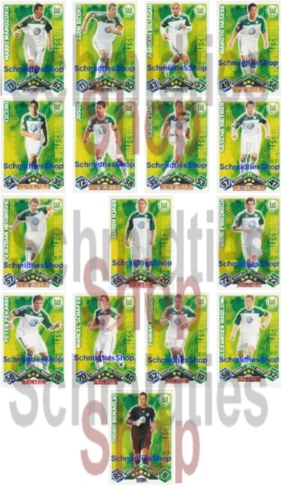 Vfl Wolfsburg 10/11 Mannschaft mit 16 Karten