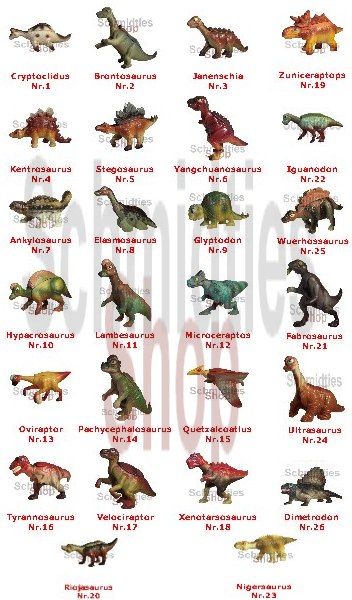 Dinosaurier A bis Z 26er Komplett-Satz 