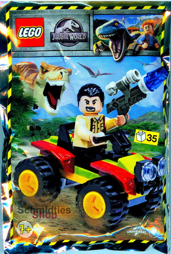 LEGO Jurassic World Polybag: Minifigur mit Buggy