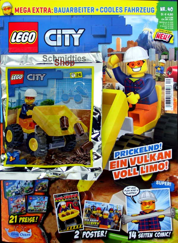 LEGO® City - mit Bauarbeiter & Fahrzeug Nr.40-22