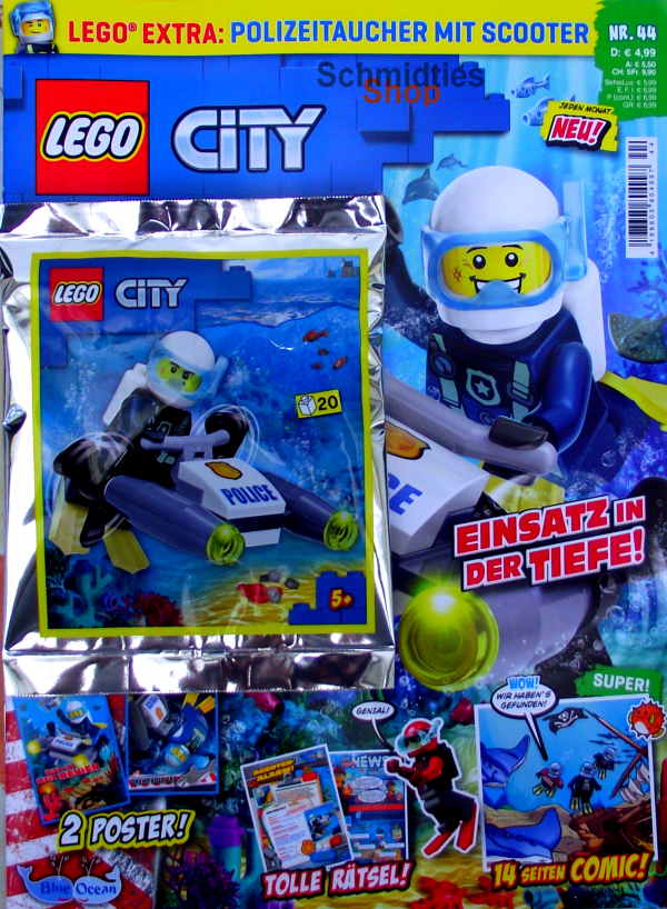 LEGO® City - Nr.44-22 - mit Polizeitaucher mit Scooter