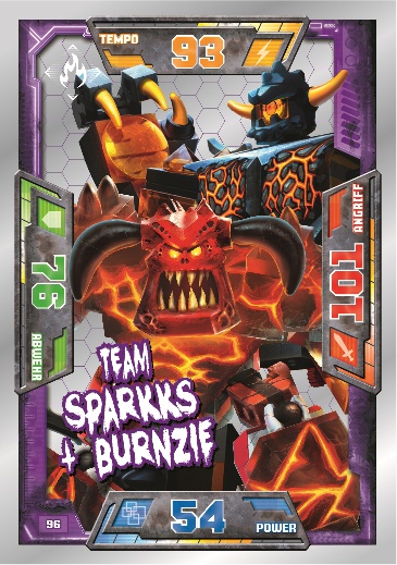 LEGONexo Knights Spezialkarten - 096 - Team Sparkks + Burnzie