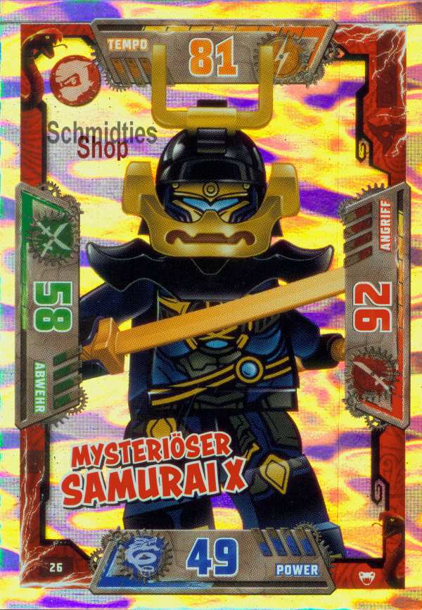 47 Gewappnete Samurai X Lego Ninjago Serie 4 TCG Sammelkarten Karte Nr 